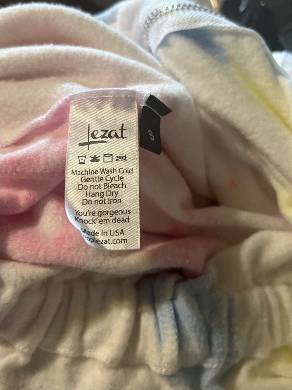 Tie-Dye Hooded Jumpsuit in White with Neon Accents - Picture 5 of 7